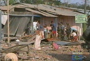 Viviendas destruidas por las FARC en Puerto Toledo (Meta)